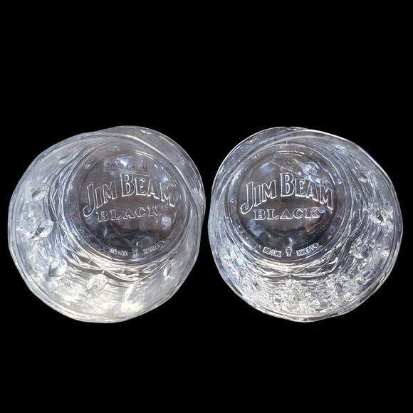 Jim Beam Whiskey Glass Set of 2 Rocks Lowball Old Fashioned 8 oz Lot Bundle Gift - Picture 2 of 3
